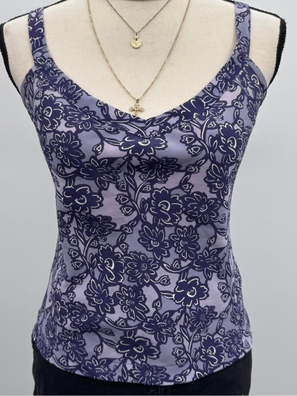 Vintage y2k rampage Purple Floral cami Top S